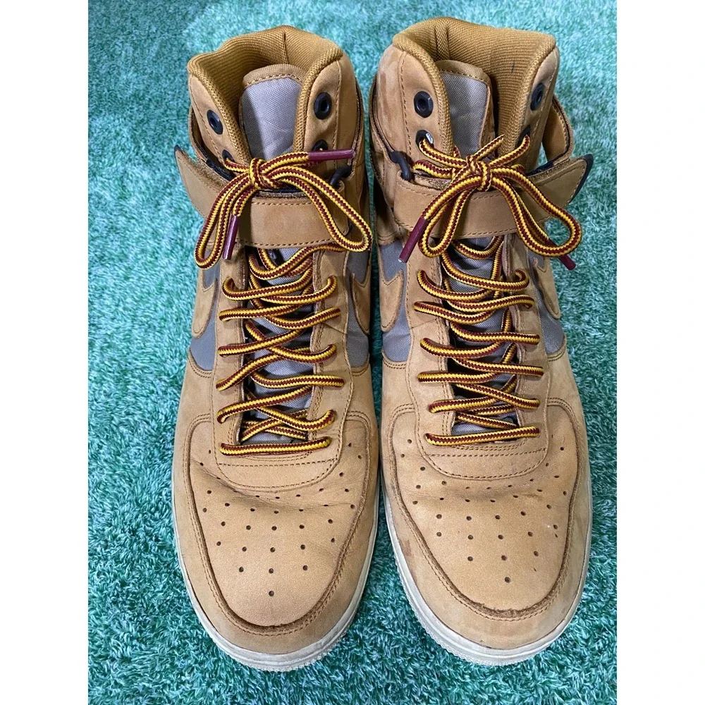 Nike‎ Air Force One Mens 12 Wheat Suede Flax Bone High Top 525317-700 (2018)